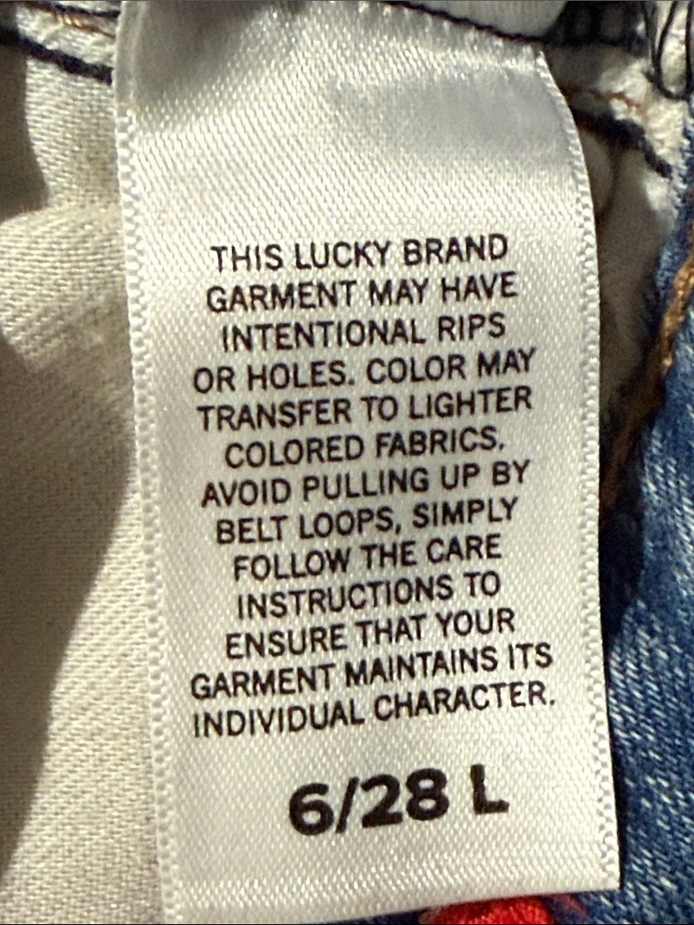 Lucky Brand Zoe High Rise Straight Jeans Womens 6/28L Blue Med Raw Hem